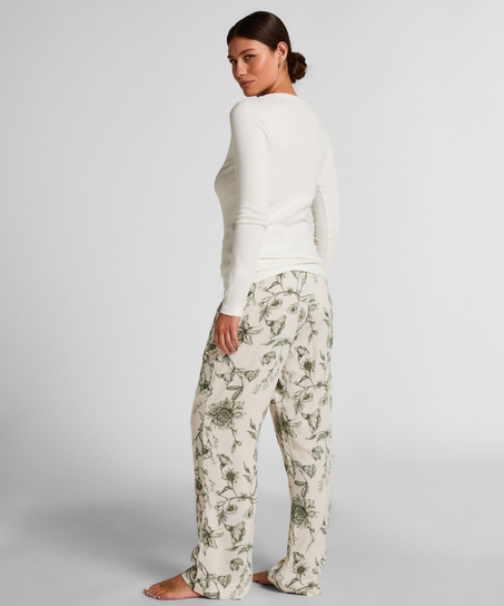 Pyjamastopp Bomull, Vit