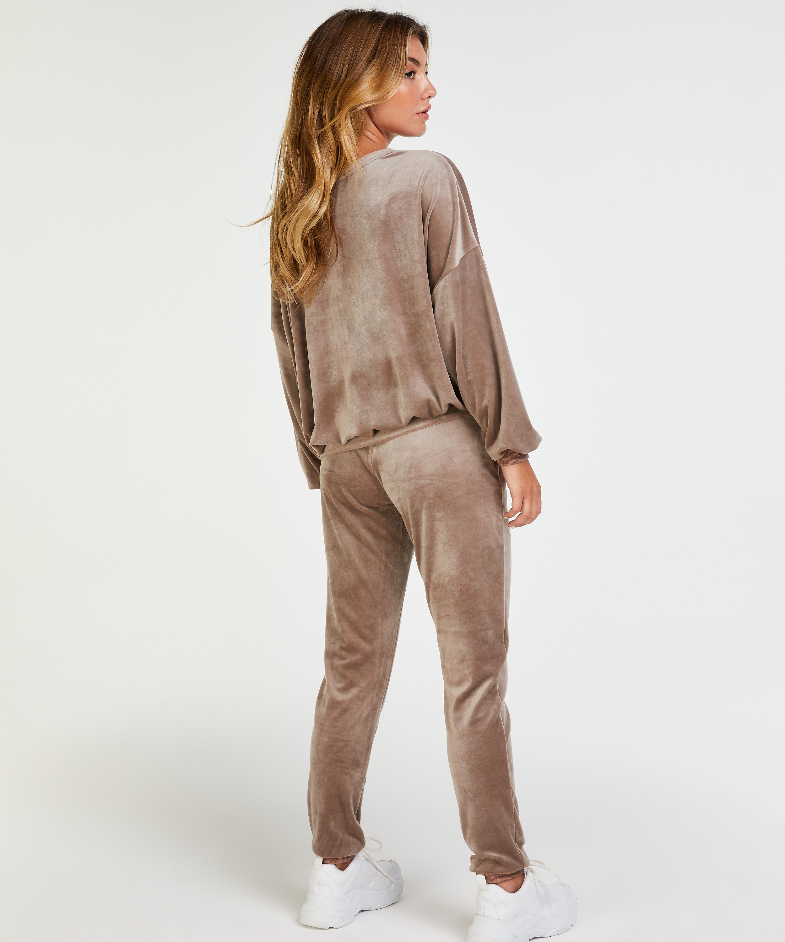 Lurex velourtopp, Brun, main