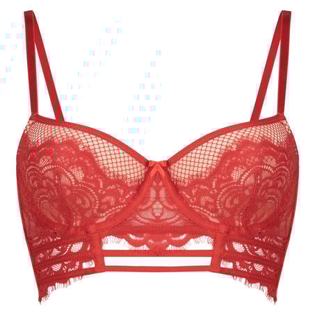 Yves formpressad longline-bh med bygel, R&ouml;d