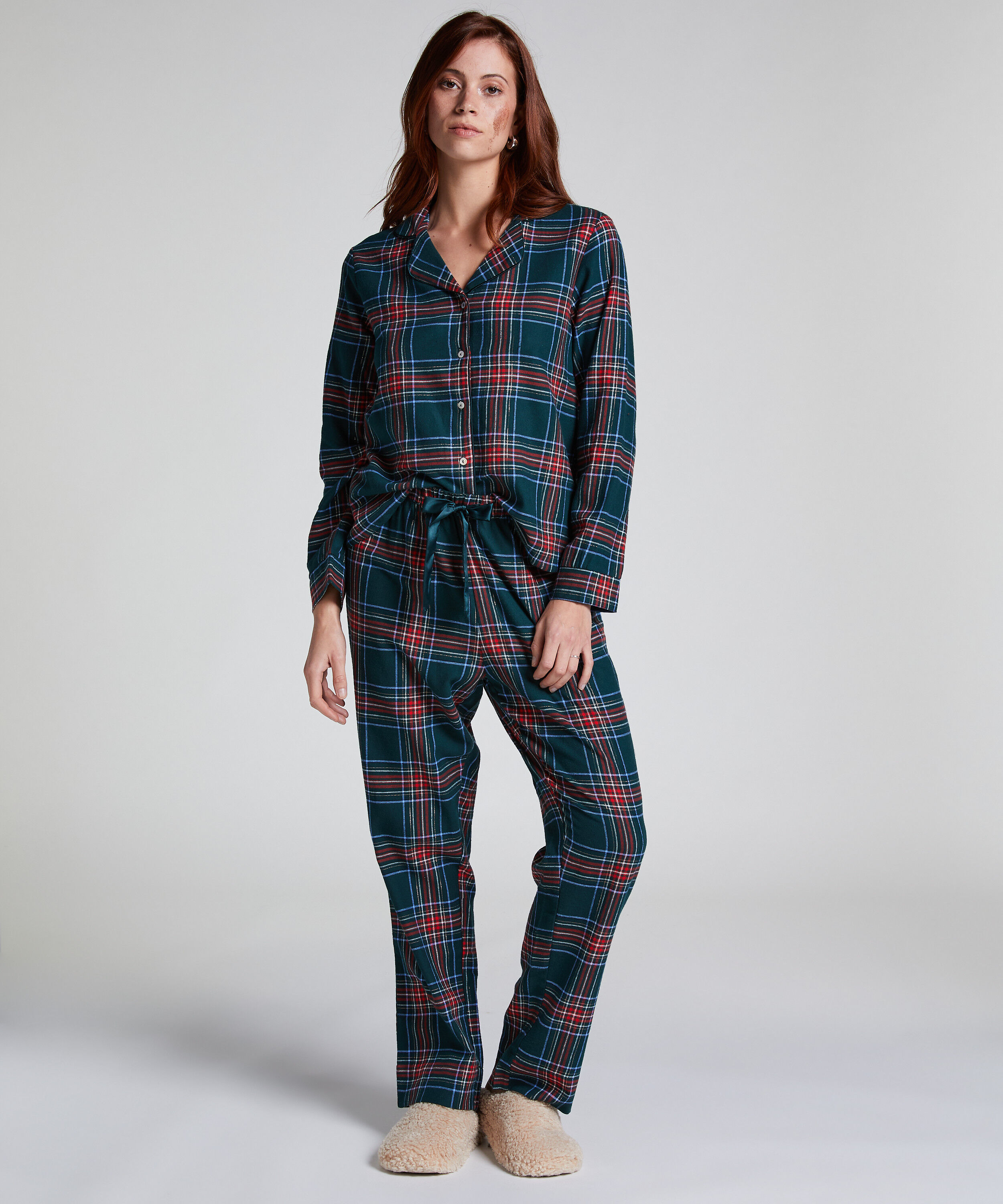 Pyjamasset Flannel, Gr&ouml;n