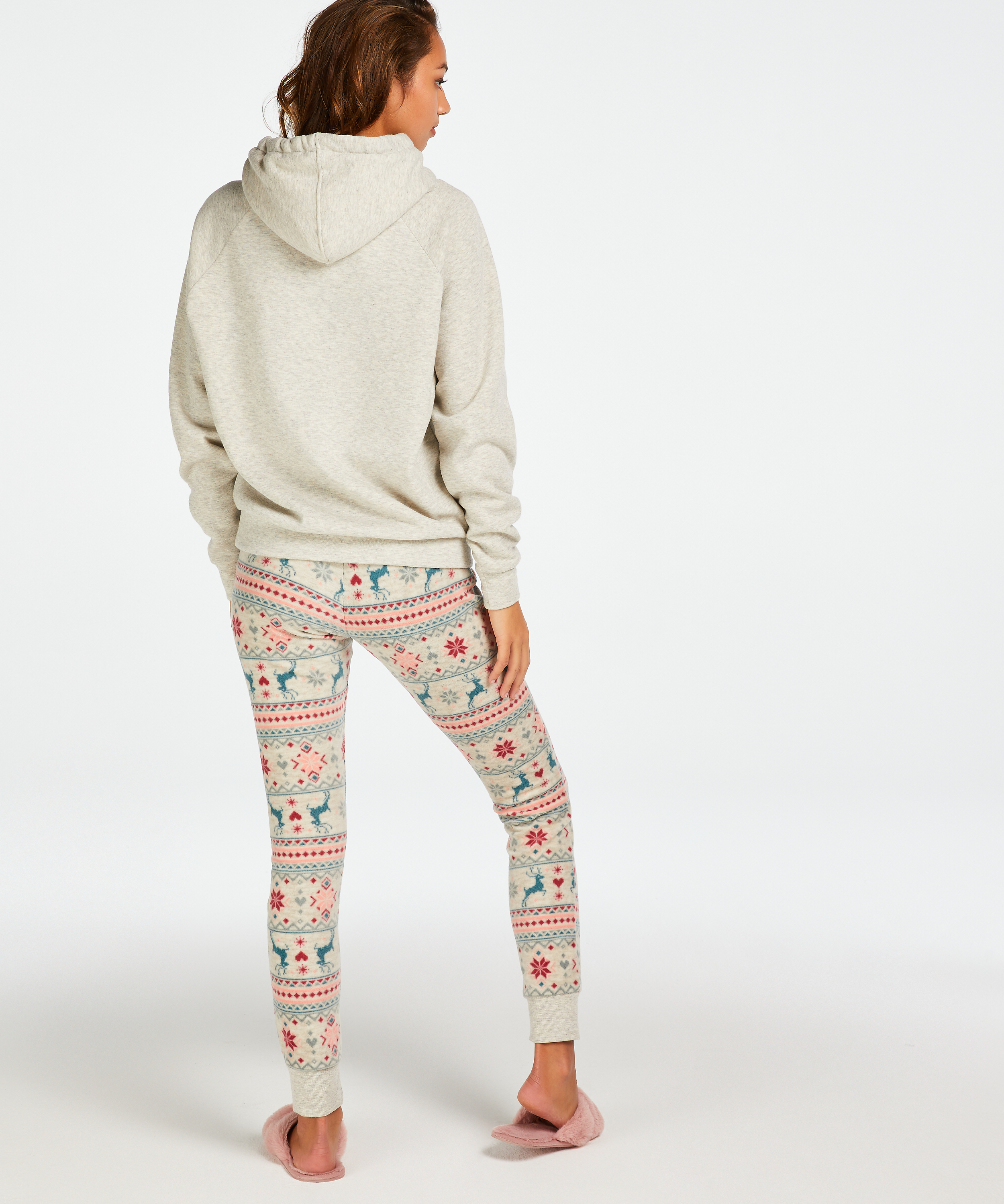 Huvtröja med lång ärm, Beige, main