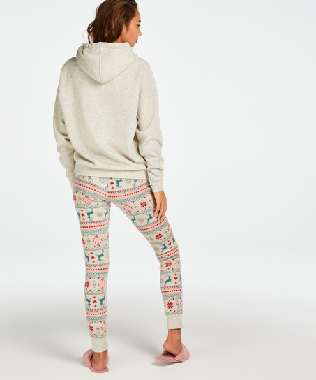 Huvtröja med lång ärm, Beige