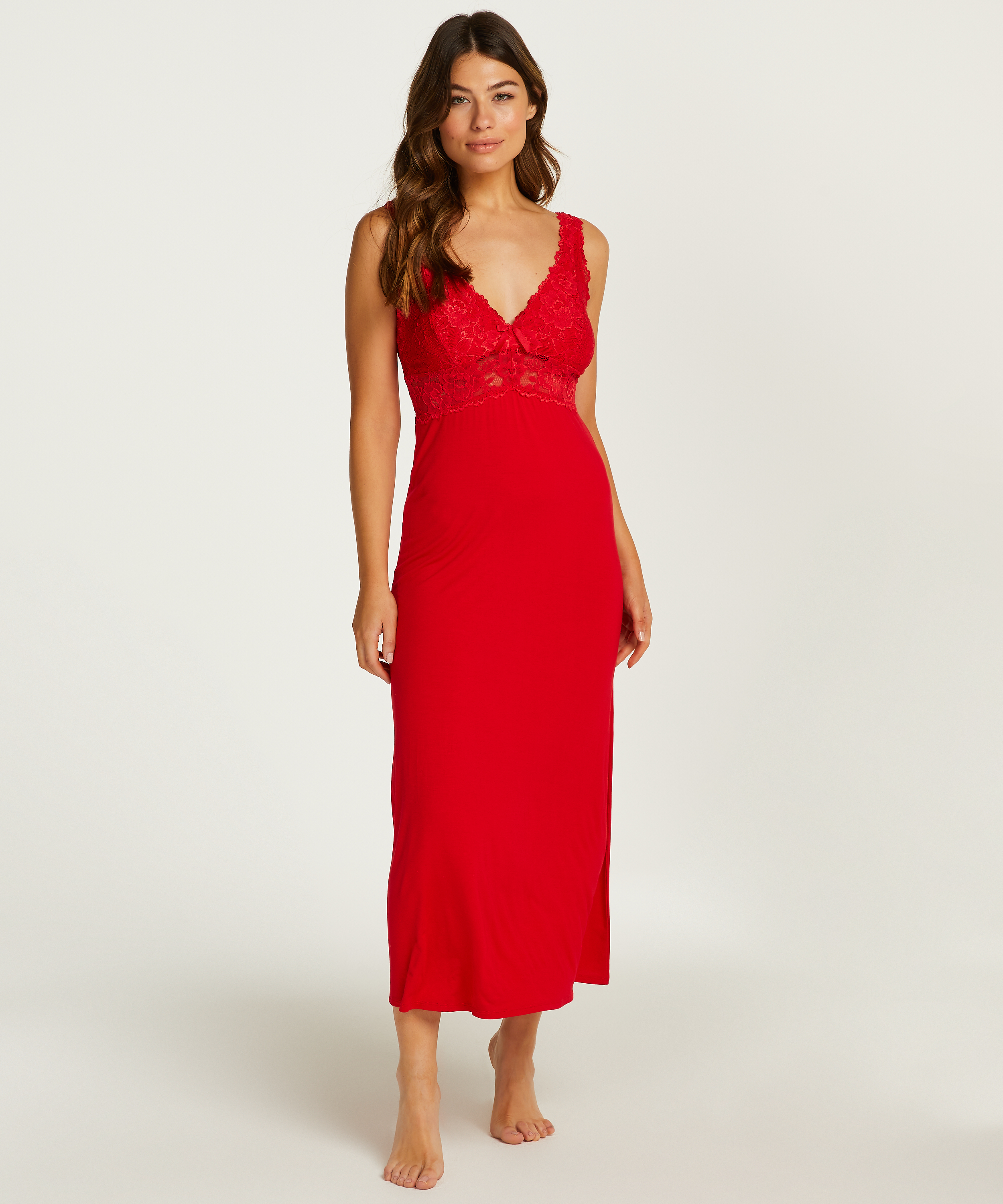 Nora Lace slipklänning, röd, main