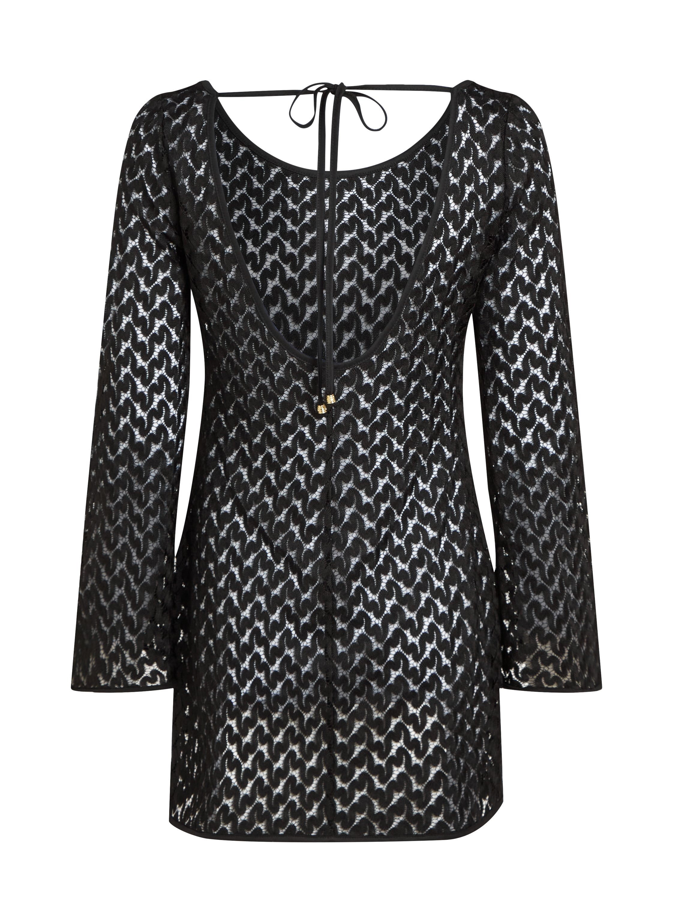 Virkad strandklänning, Svart, main