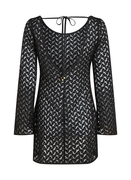 Virkad strandklänning, Svart