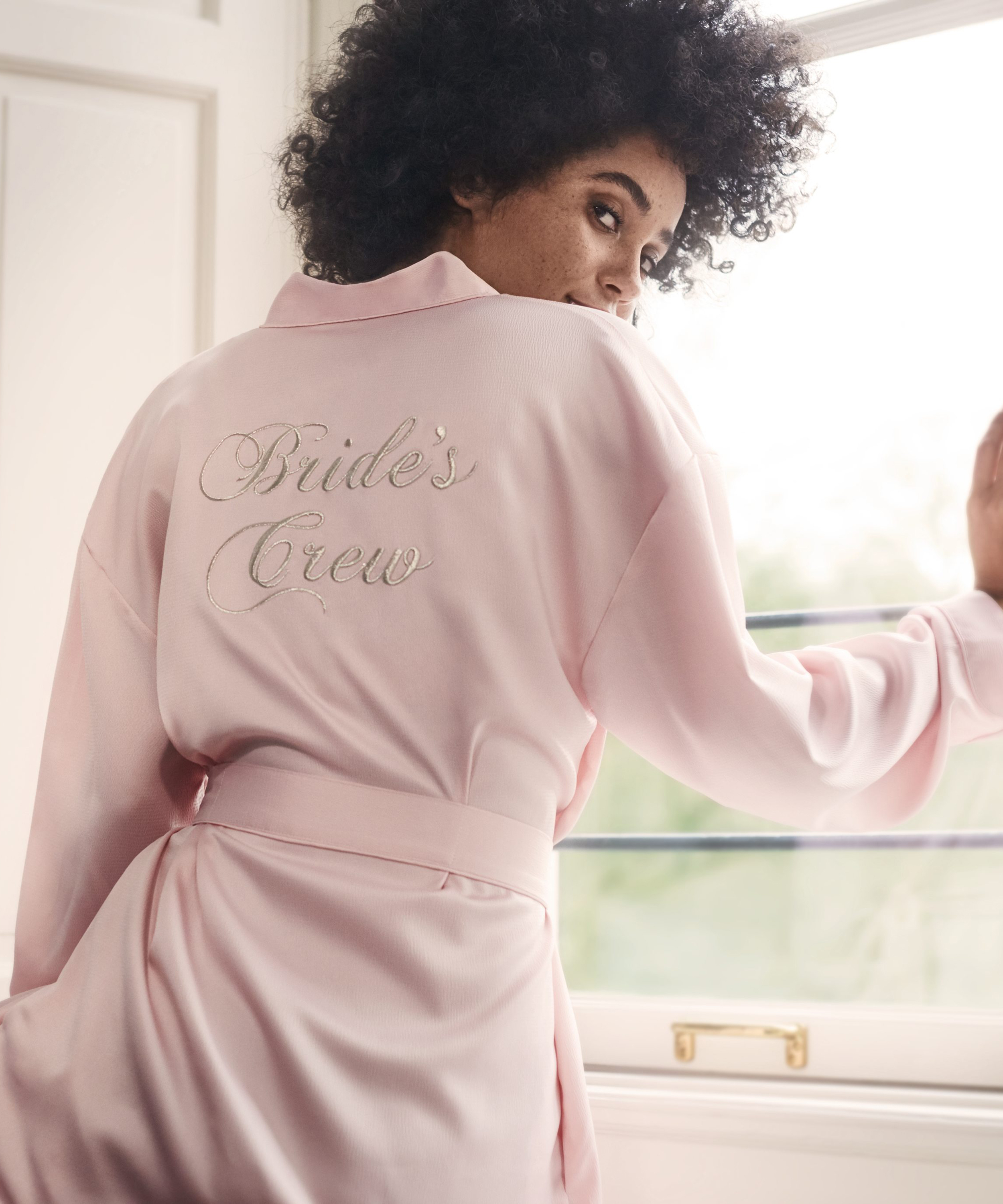 Kimono Satin Brides Crew, Rosa, main