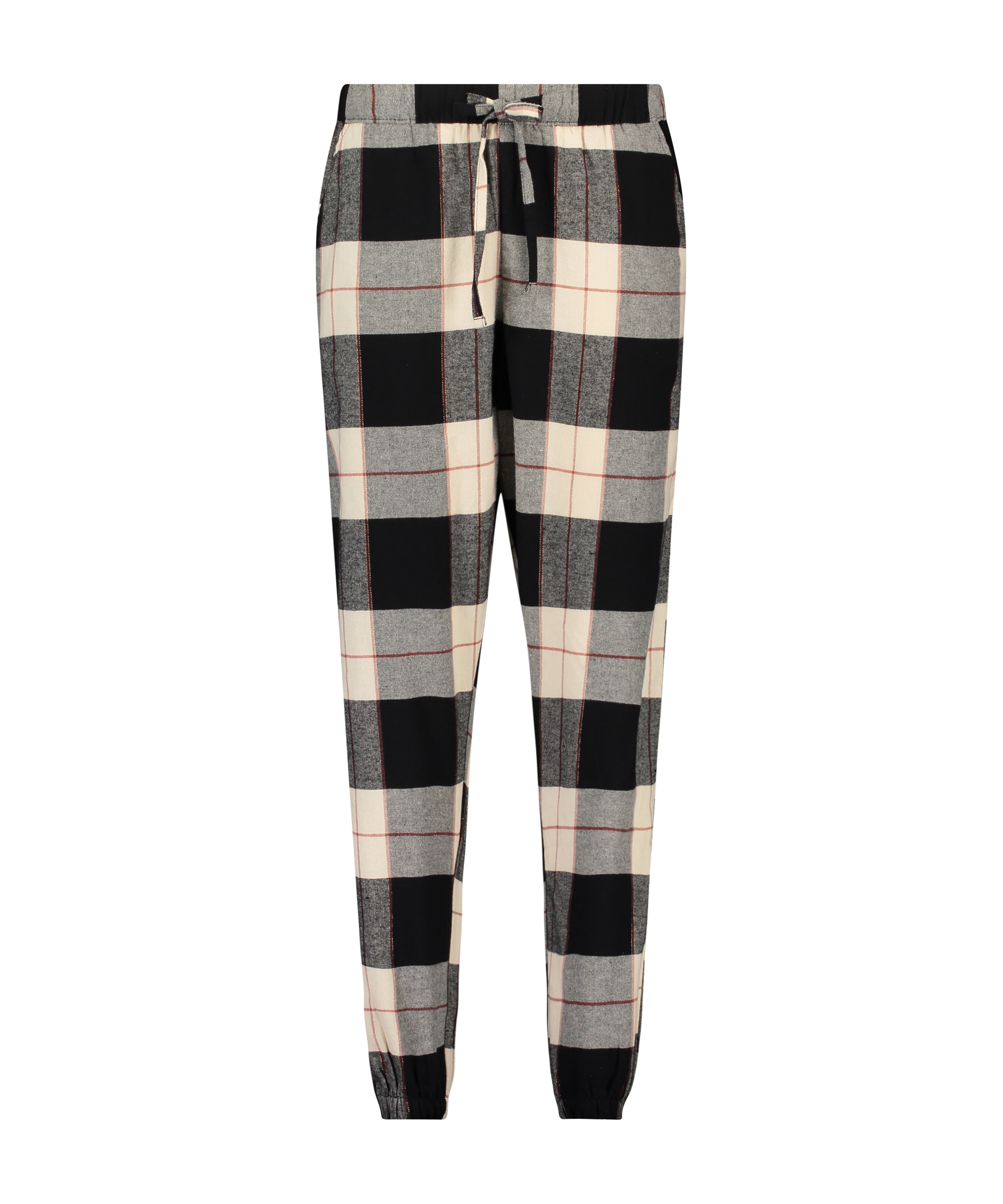 Petite Twill Check Pyjama pants, Svart, main
