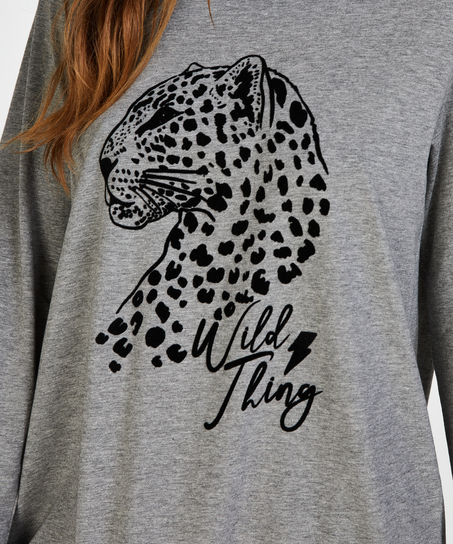 Nattlinne med rund halsringning, Gr&aring;