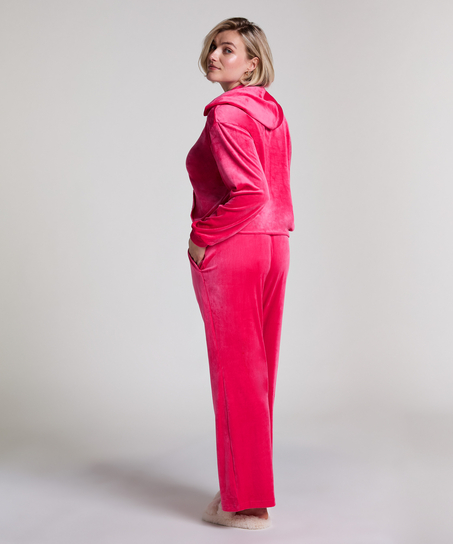 Pyjamasbyxor i velour, Rosa