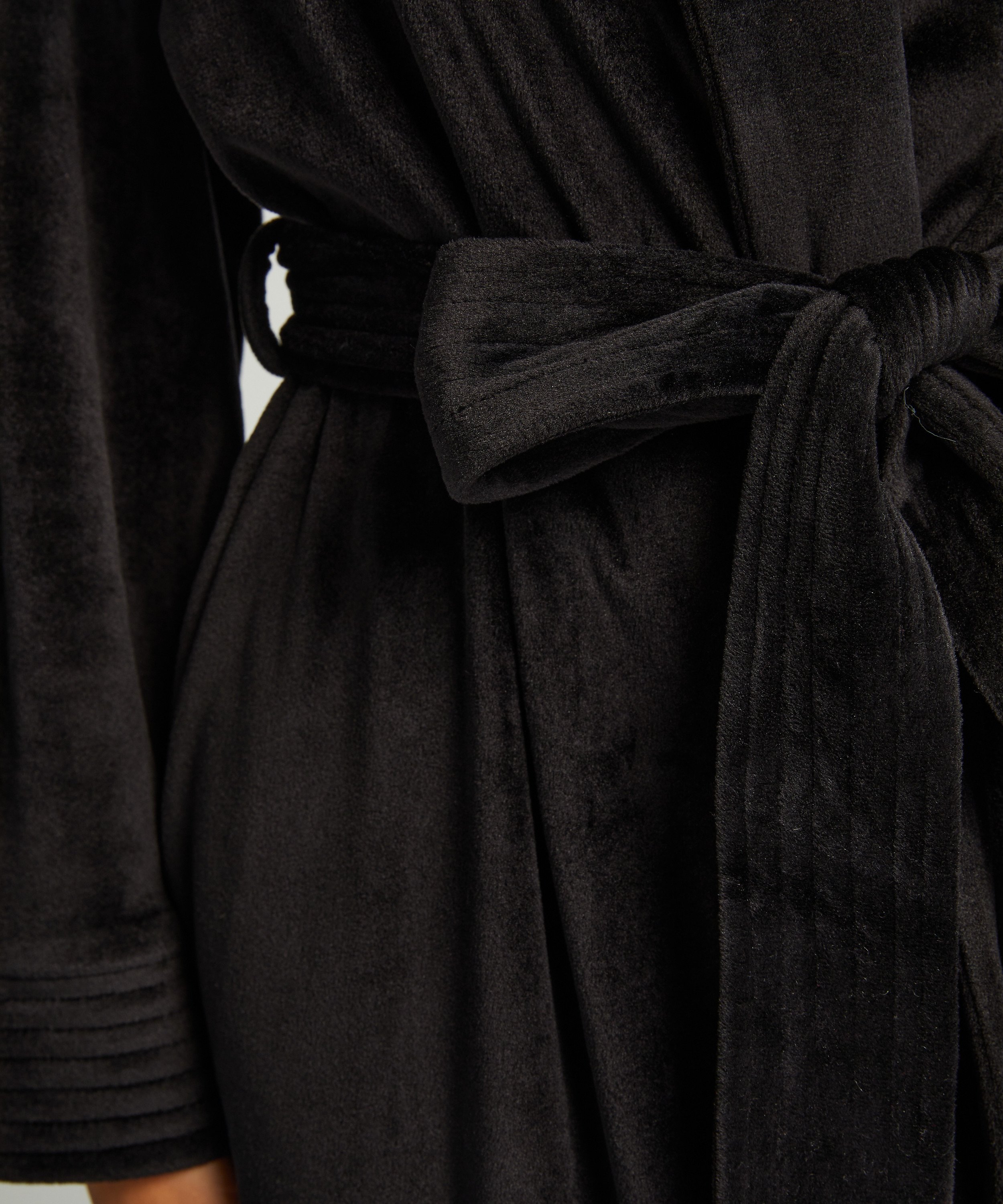 Kort badrock i velours, Svart, main