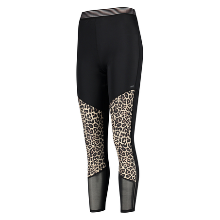 HKMX högt skurna sportleggings, Leopard, Grå
