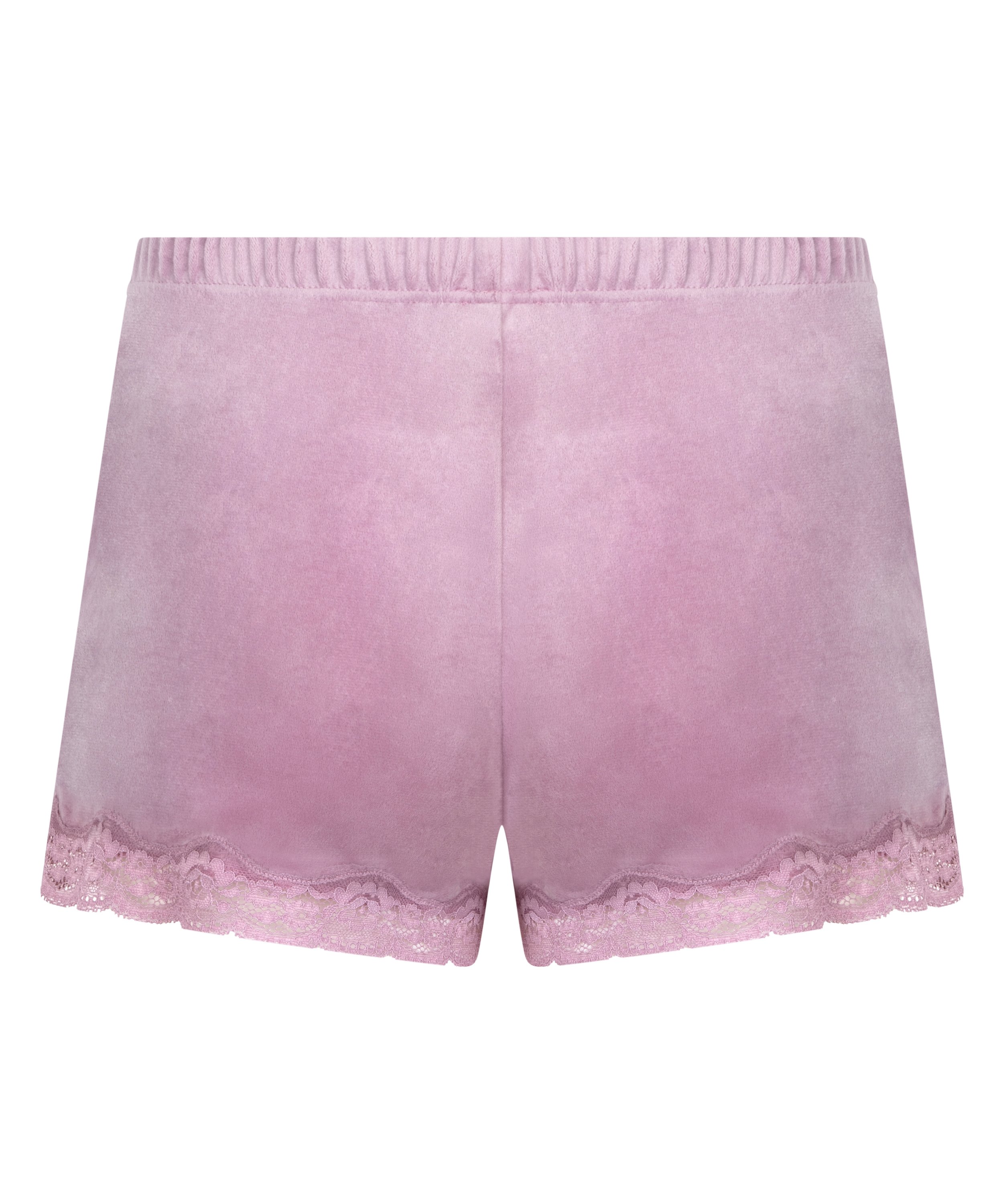 Shorts i sammet och spets, Lila, main