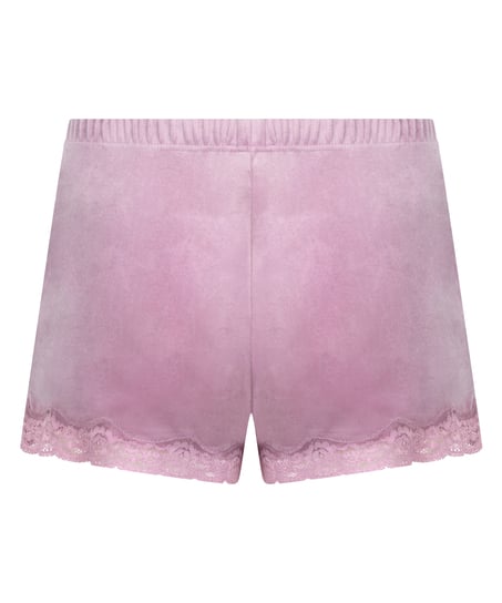 Shorts i sammet och spets, Lila