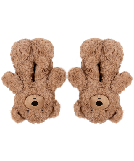 Tofflor Teddy Bear, Beige