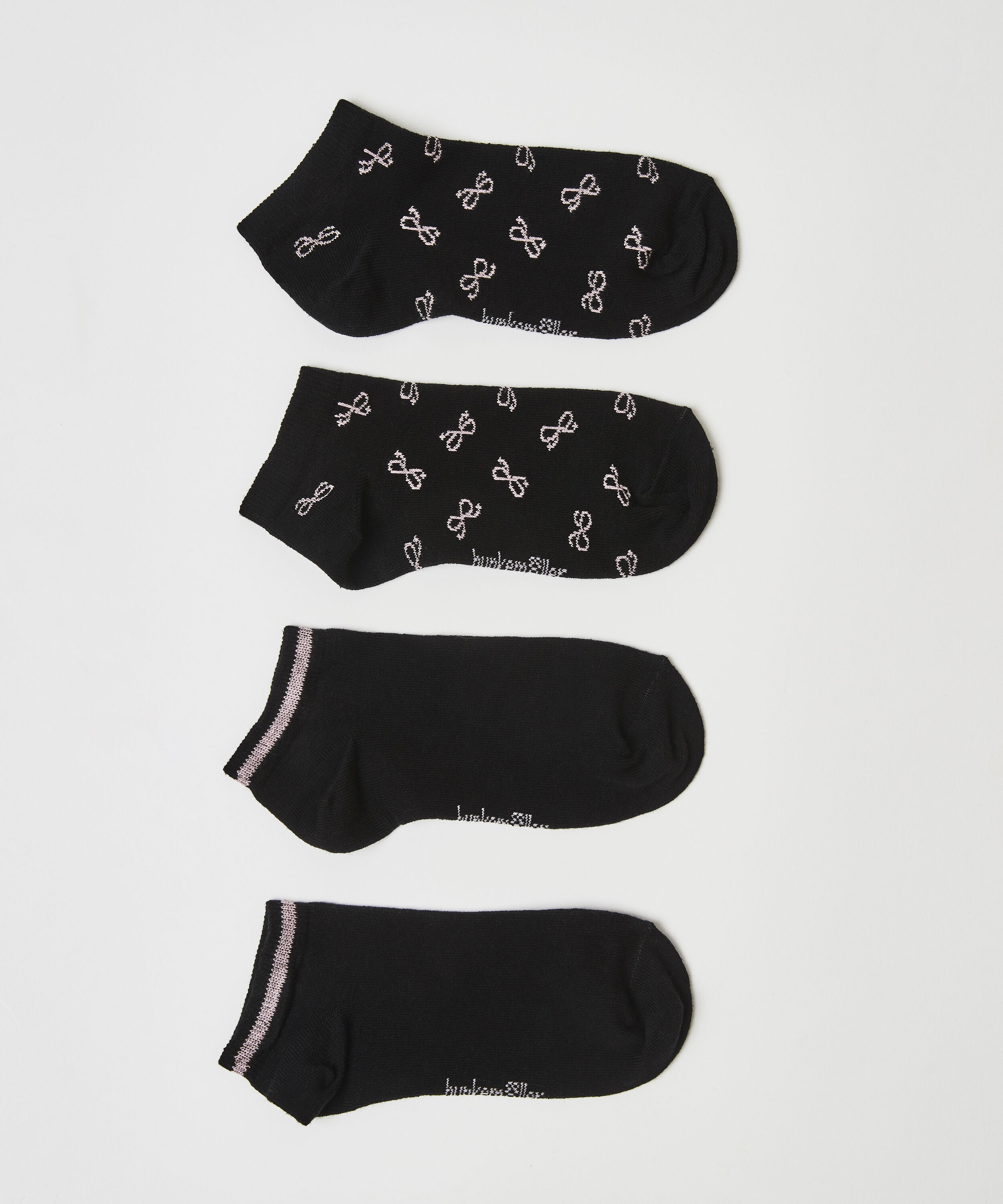 2-pack sneakerstrumpor Cotton, Svart