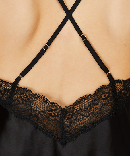 Satin-spetslinne, Svart