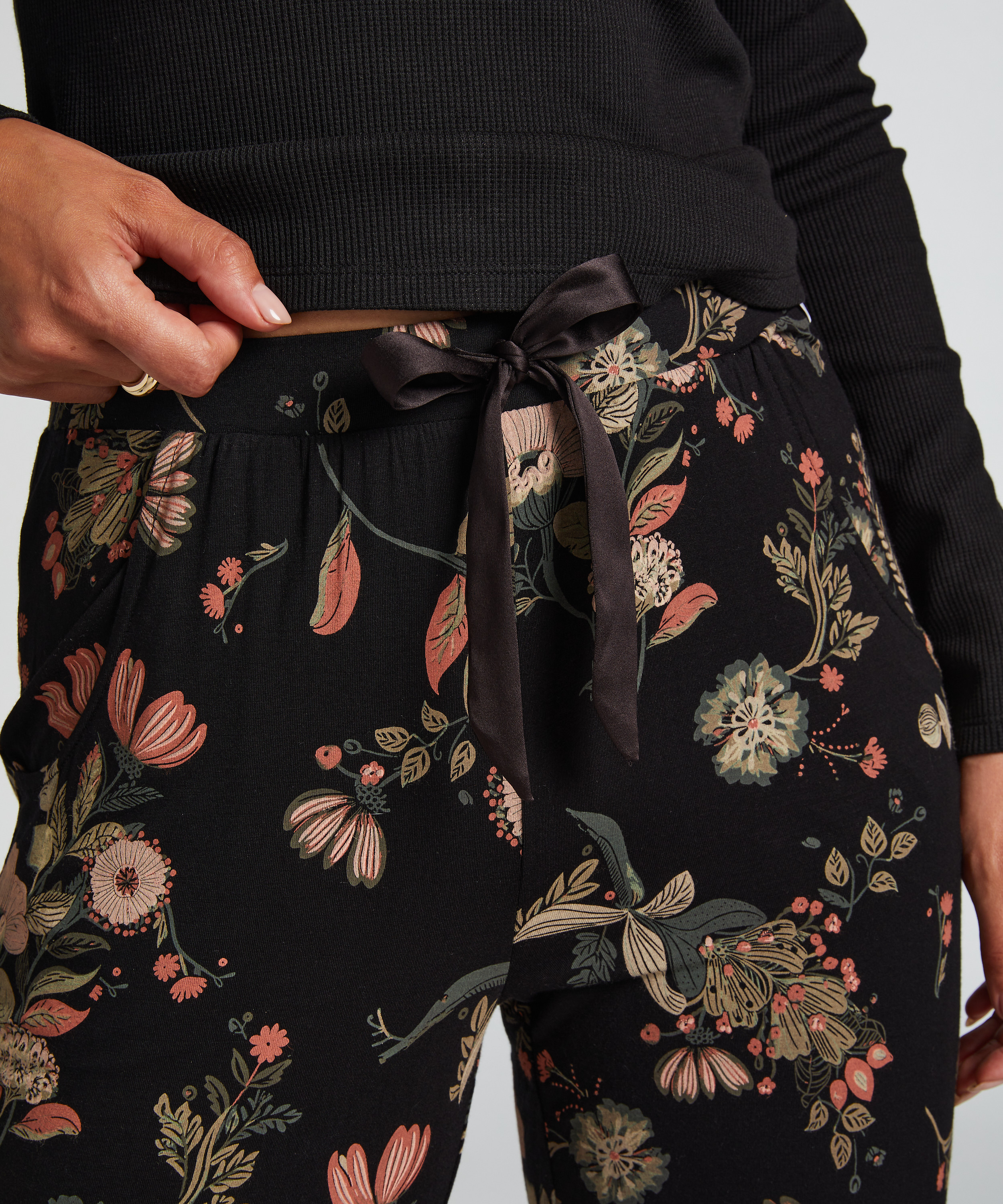 Tall pyjamasbyxor, Svart, main