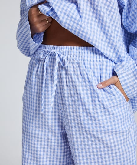 Pyjamasbyxa i bomull, Bl&aring;