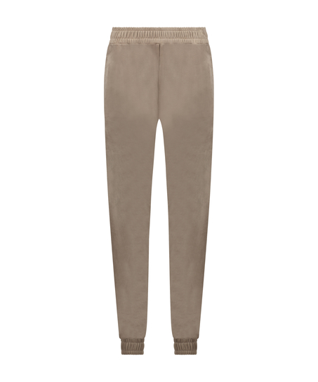 Tall joggingbyxor i velour, Brun