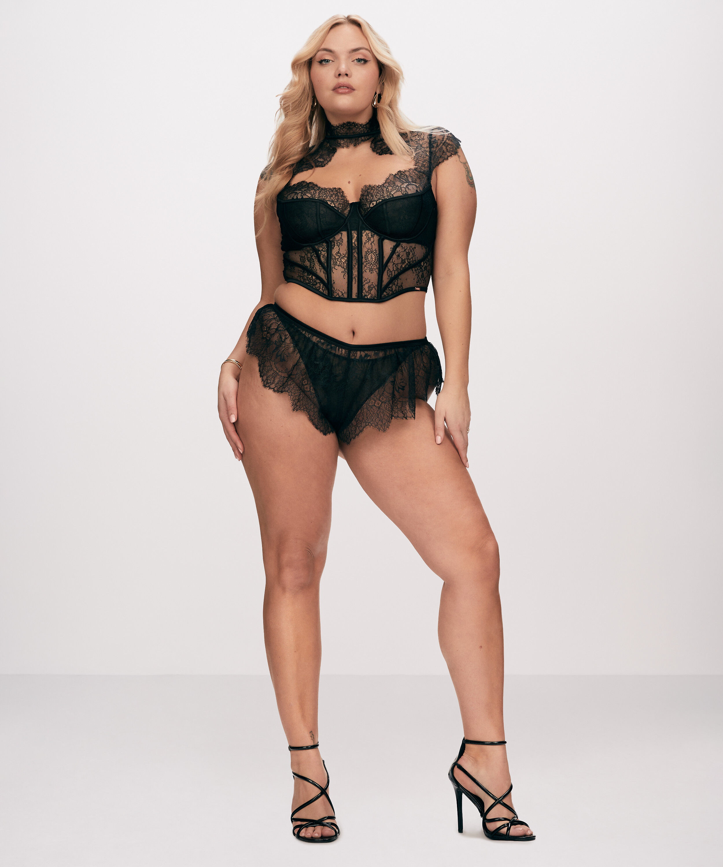 Franska spetsknickers Lace Camille, Svart
