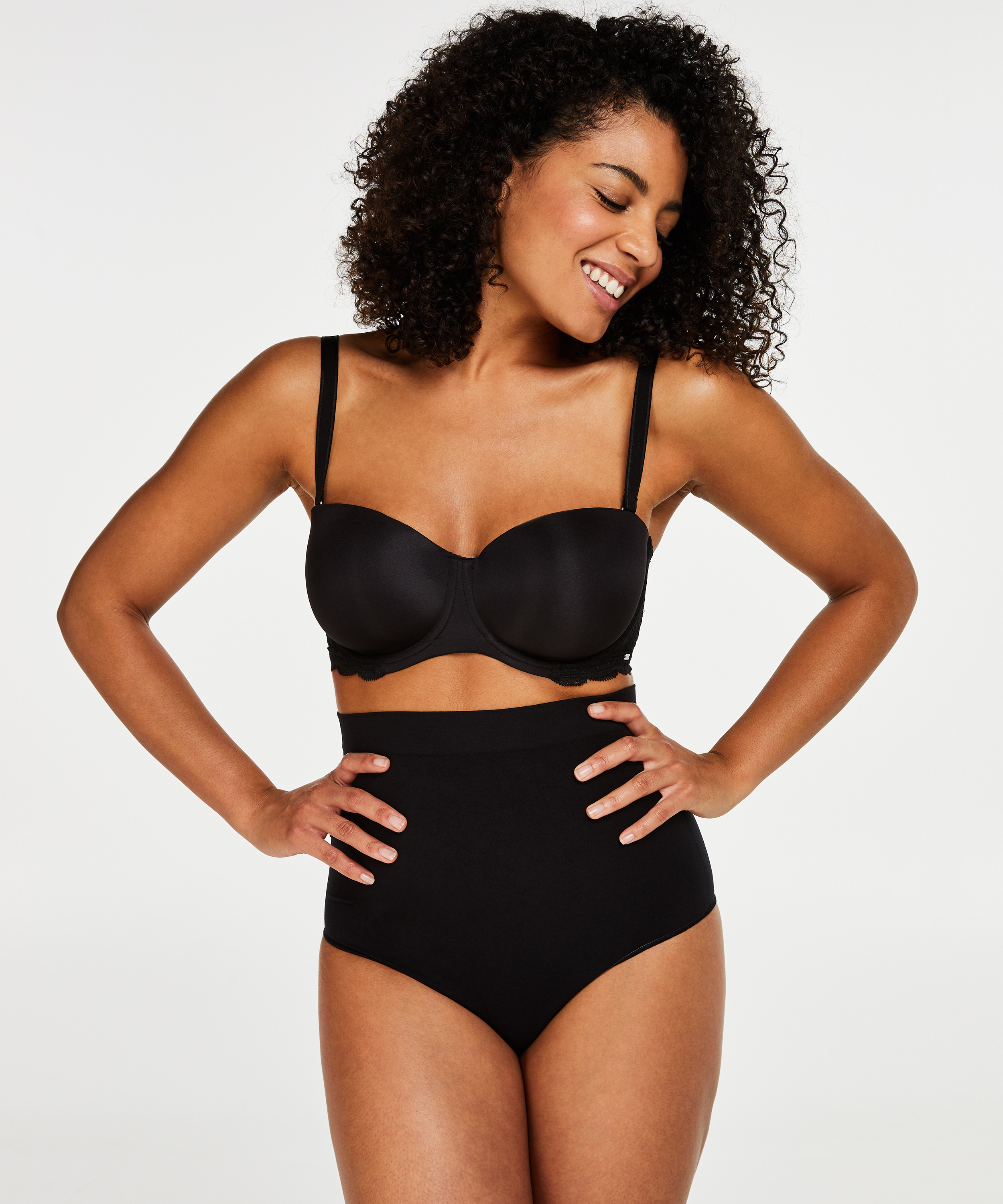 Uppstramande stringtrosa med hög midja - Level 2, Svart, main