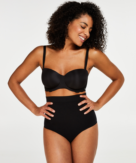 Uppstramande stringtrosa med hög midja - Level 2, Svart