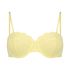 Vadderad axelbandslös bikinitopp med bygel Scallop Storlek E +, Gul
