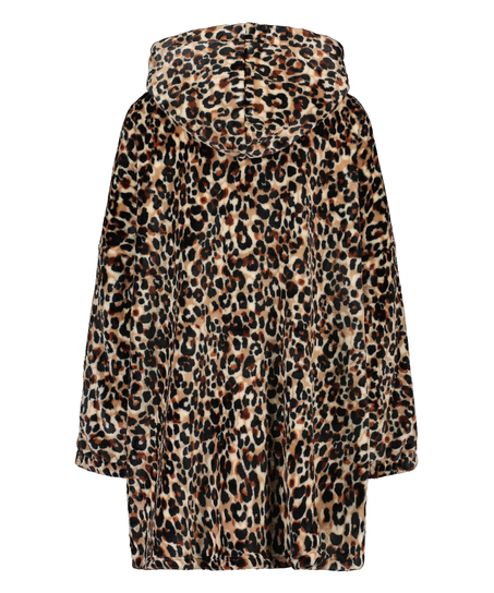 Huvjacka i flannel och fleece, Brun