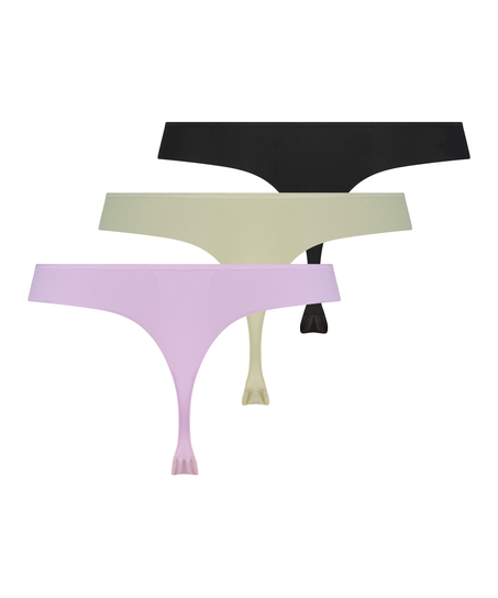 3-pack osynliga stringtrosa, Lila