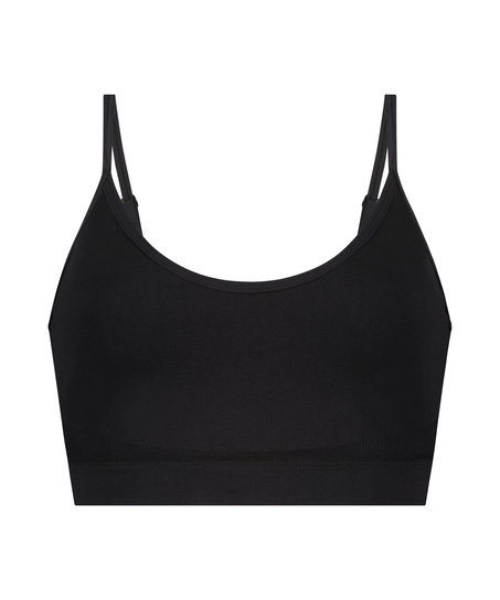 Bralette med remmar, Svart