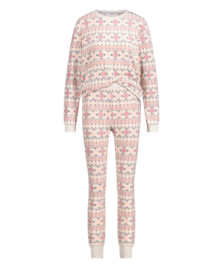 Pyjamaset med väska, Beige