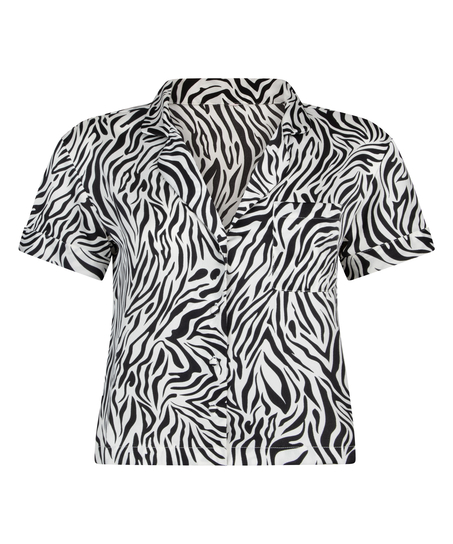 Kortärmad jacka i Satin, Vit