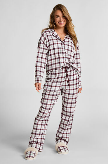 Hunkemöller Pyjamasbyxori flanell Vit