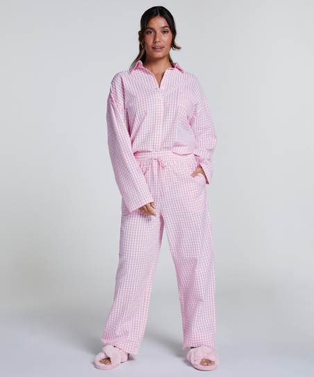Pyjamasbyxa i bomull, Rosa