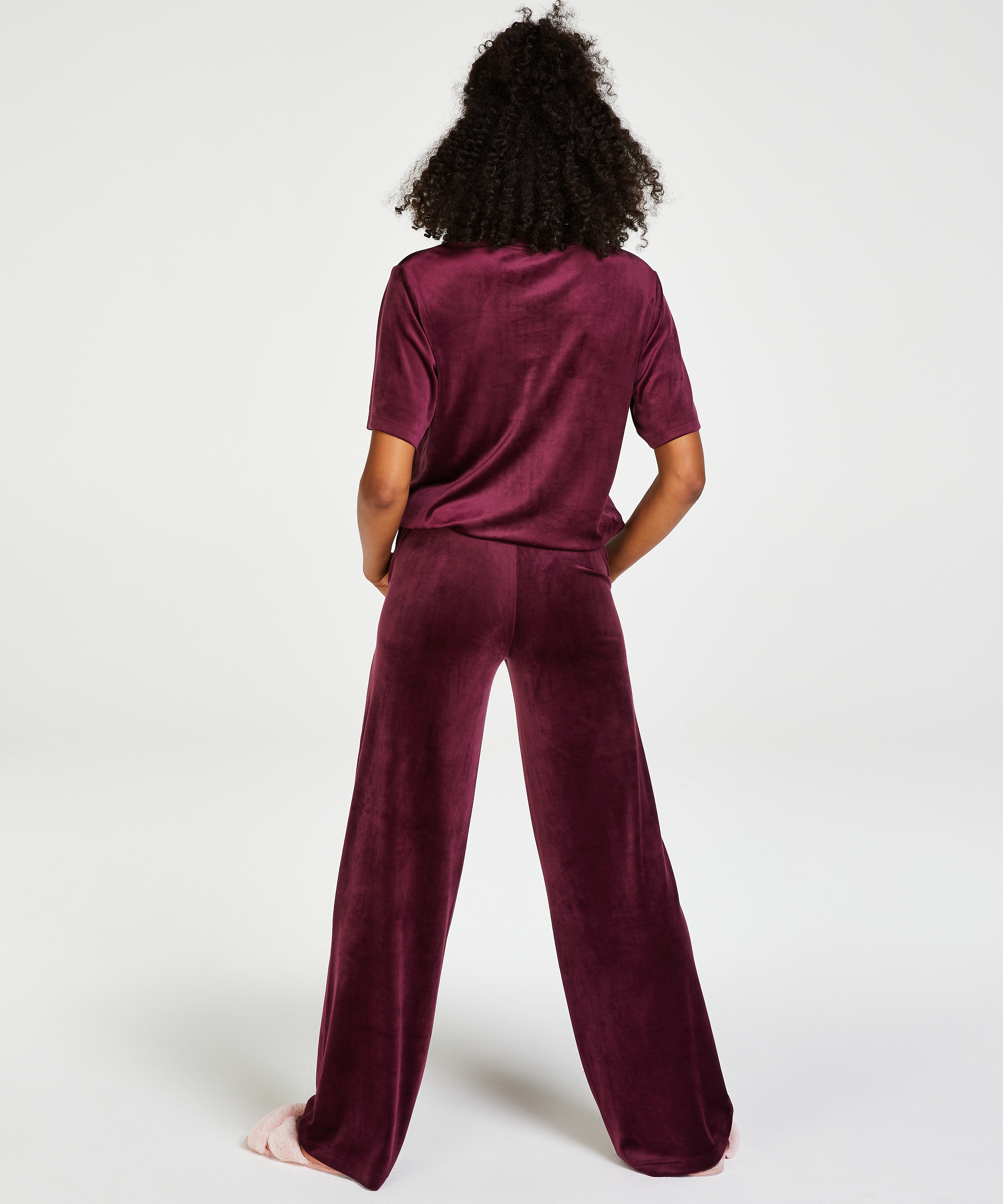 Tall Pyjamasbyxor i velour, Lila, main