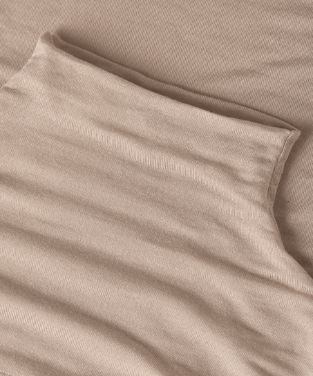 super soft cashmereblandad-topp med polokrage, Brun