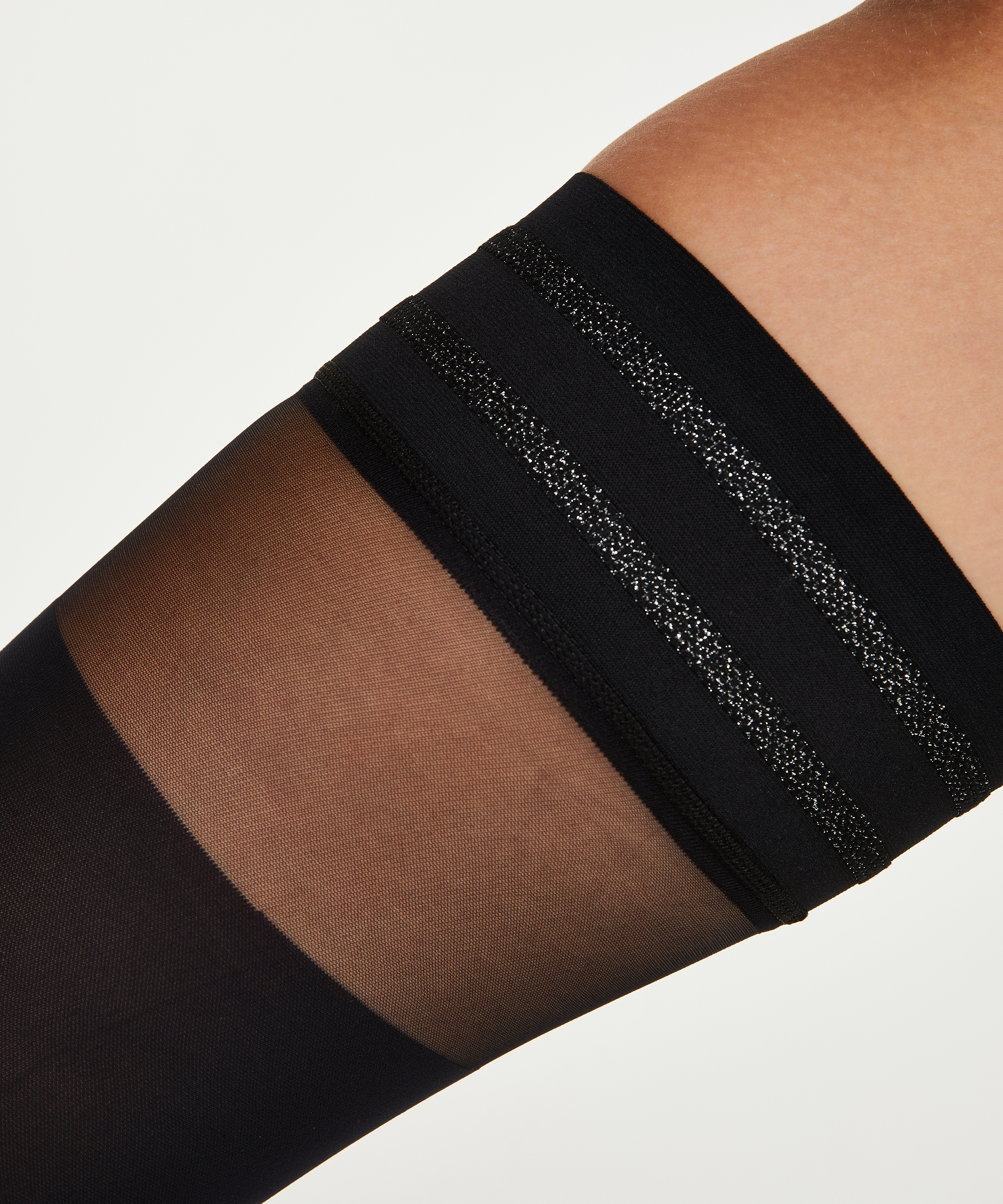 Davy Top 50 denier lurex stay-ups, Svart, main