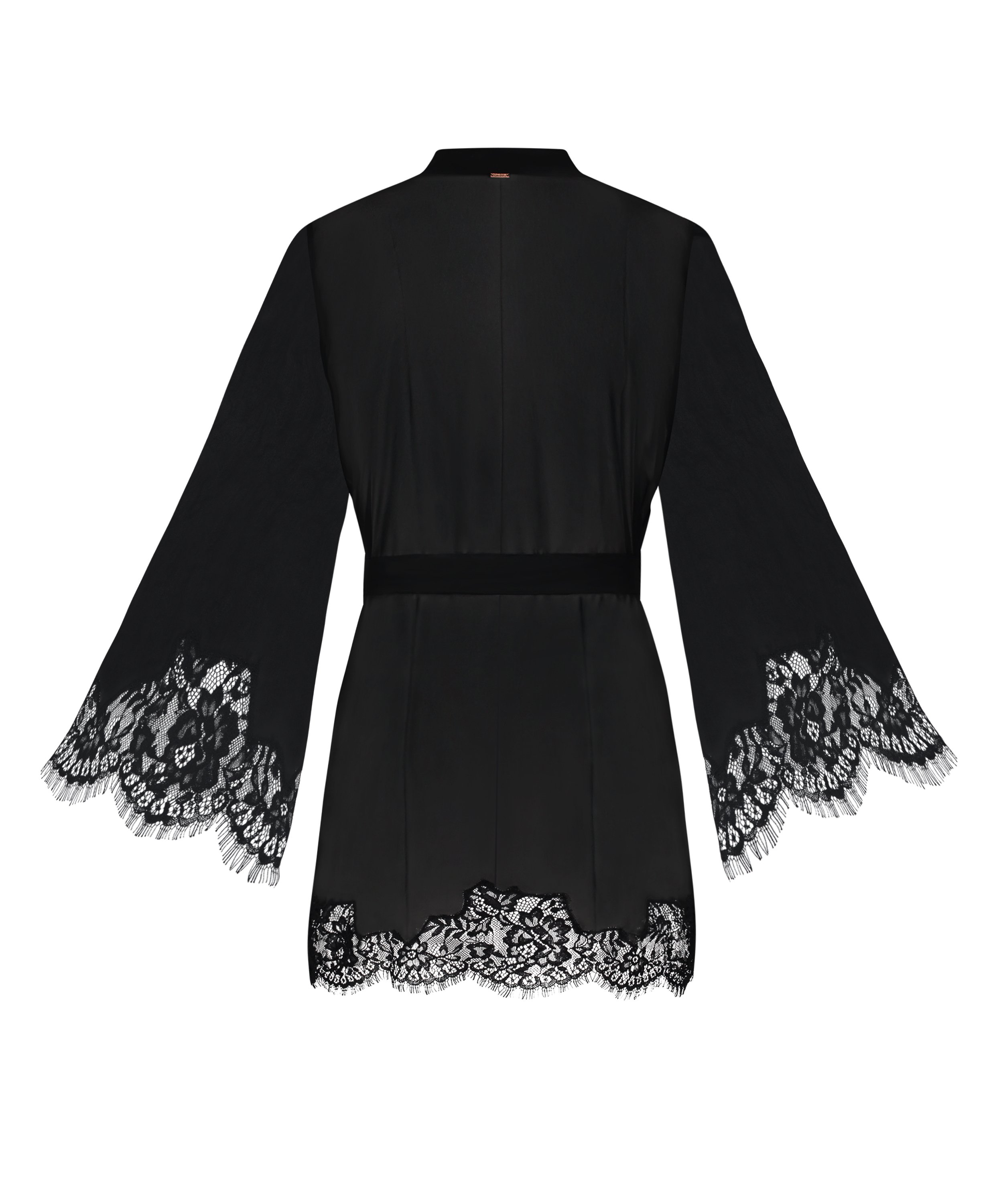 Kimono Satin, Svart, main