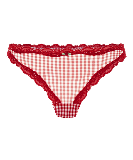 Liz h&ouml;gt skuren stringtrosa, R&ouml;d