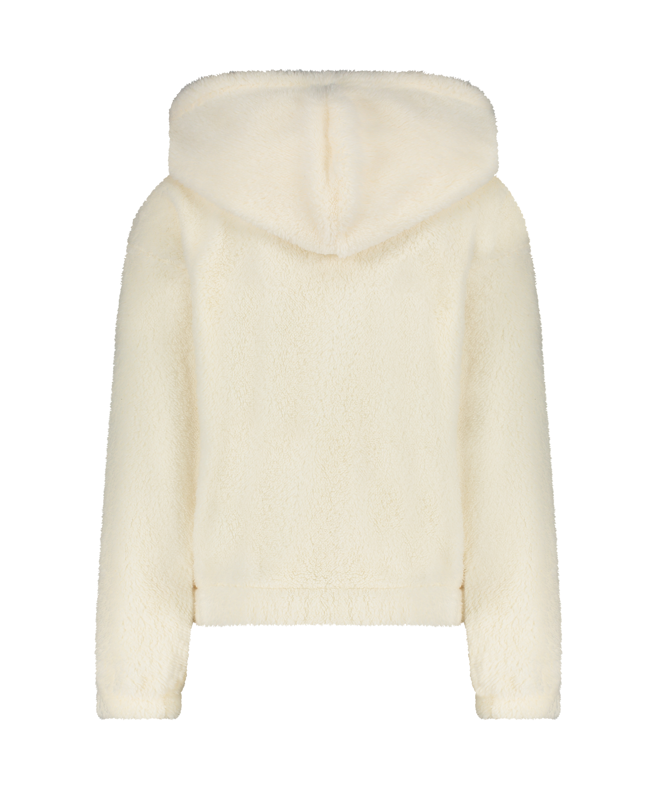 Mysig hoodie i fleece, Vit, main
