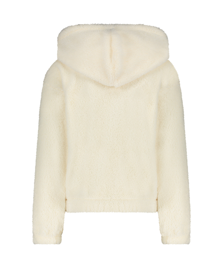 Mysig hoodie i fleece, Vit