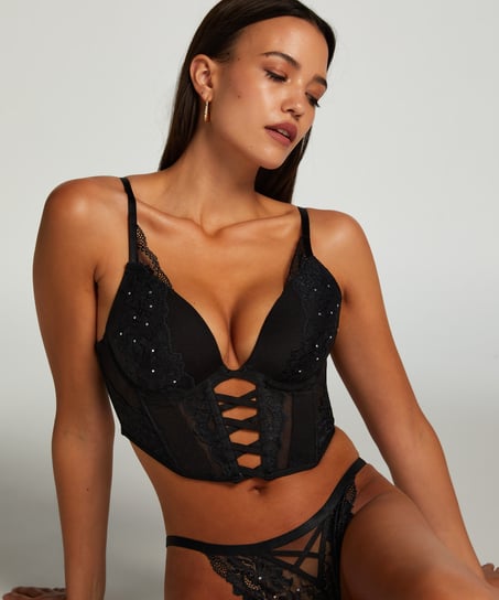 Formpressad push-up bygel-bh Gigi, Svart