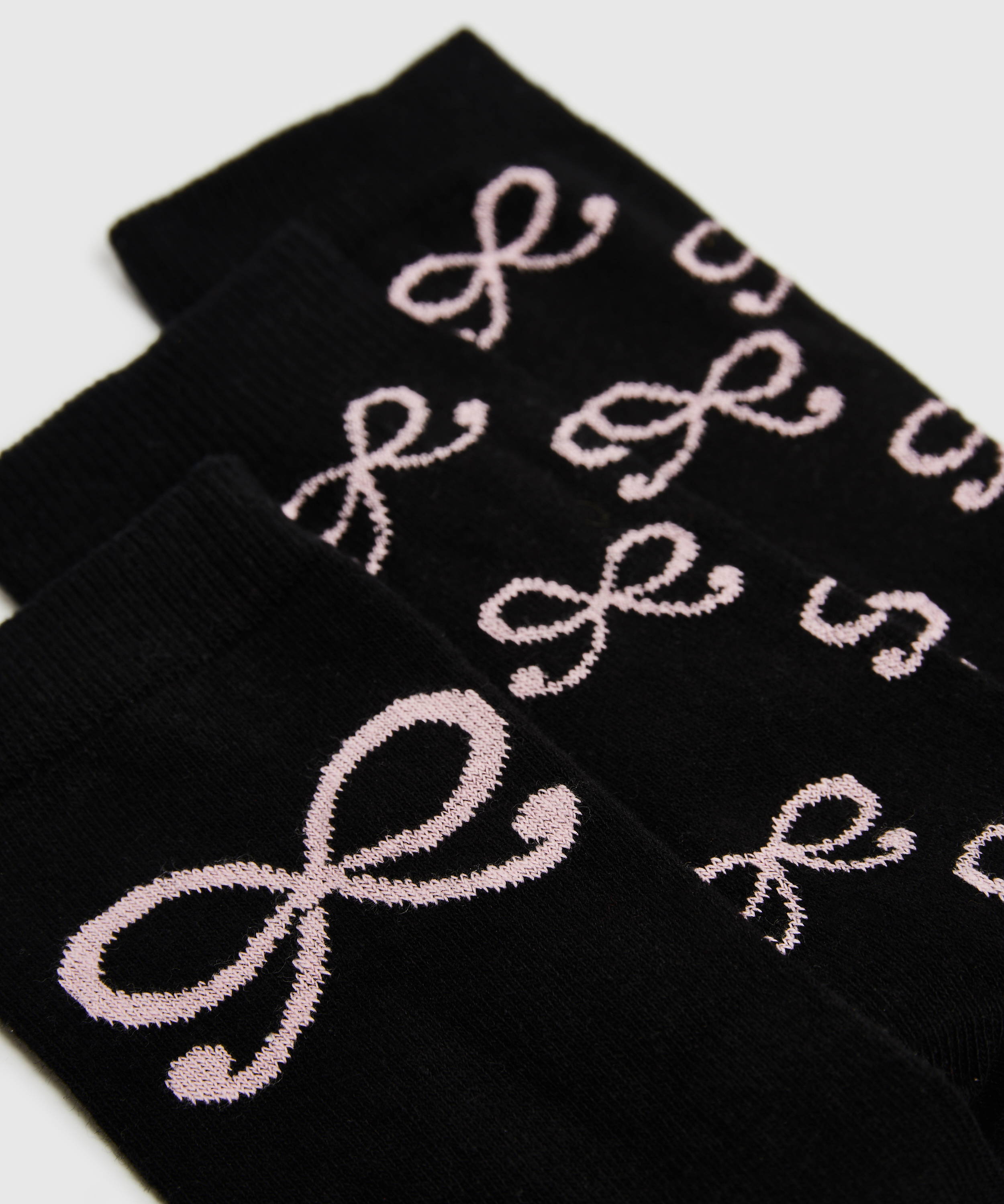 2 Par Bomullsstrumpor, Svart, main