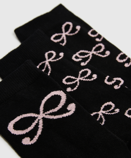 2 Par Bomullsstrumpor, Svart