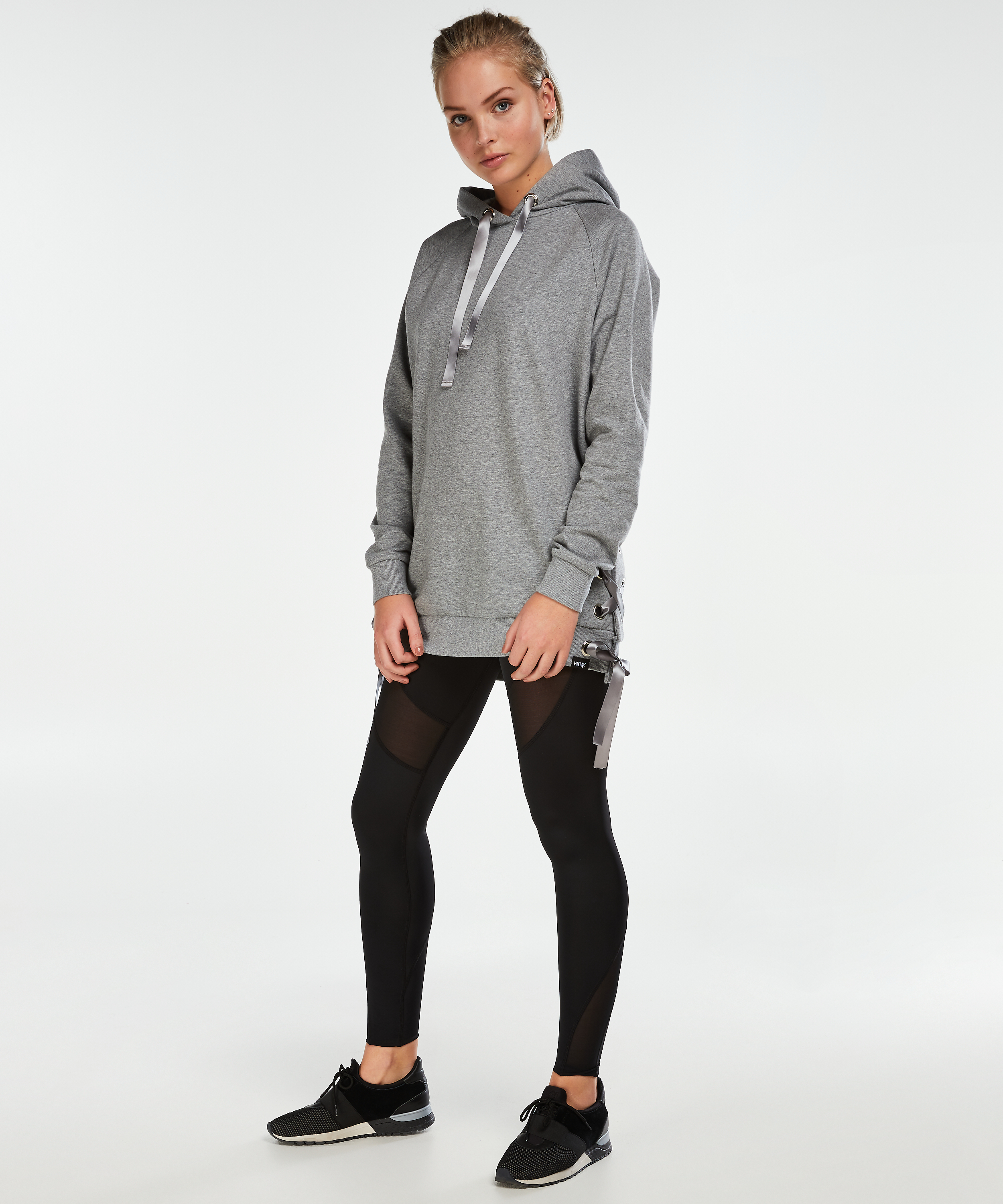 HKMX sweatshirt lace-up, Grå, main