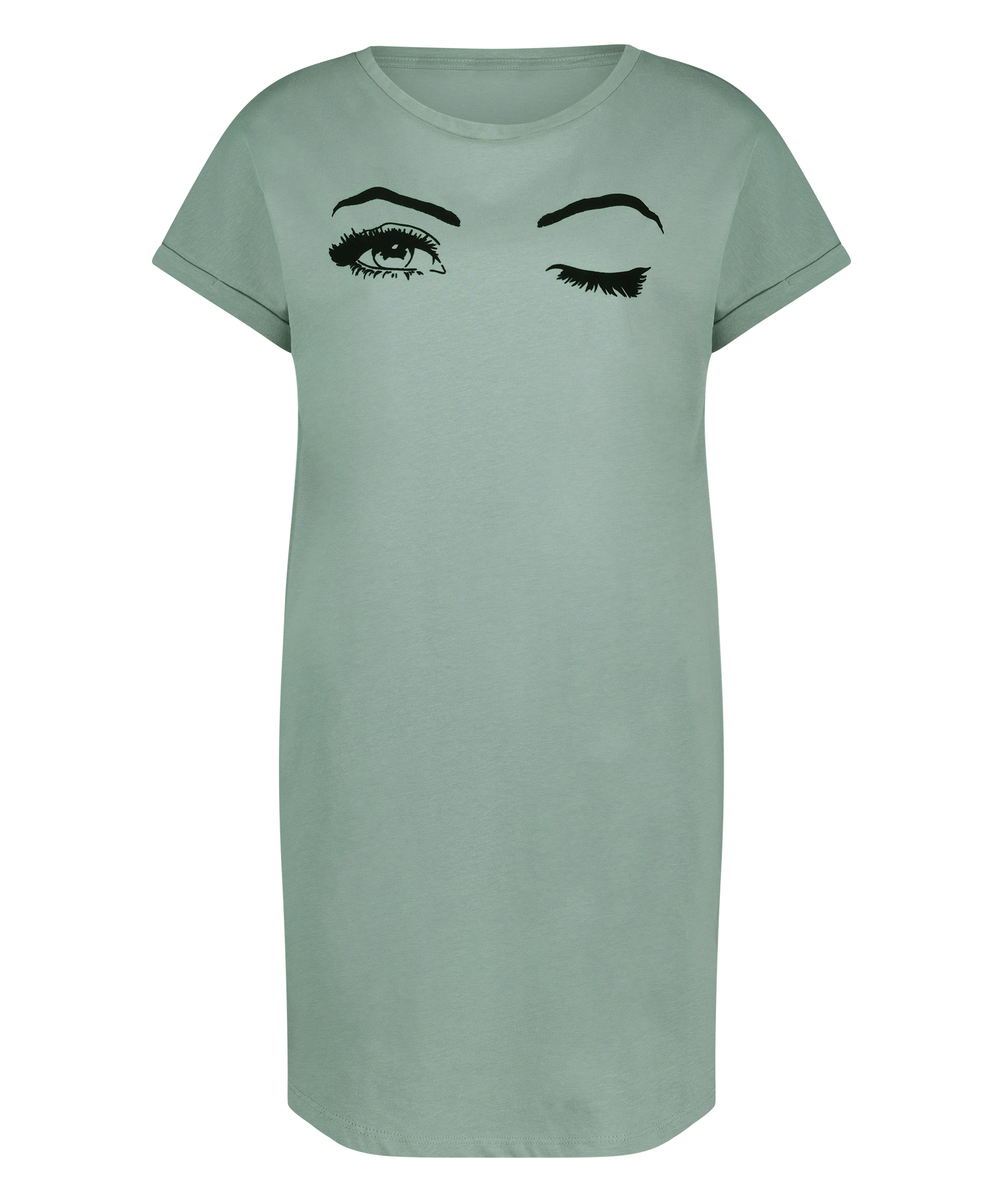 Nattskjorta med rund hals, Bl&aring;, main