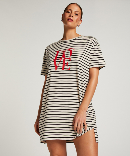 Nattskjorta med rund hals, Svart