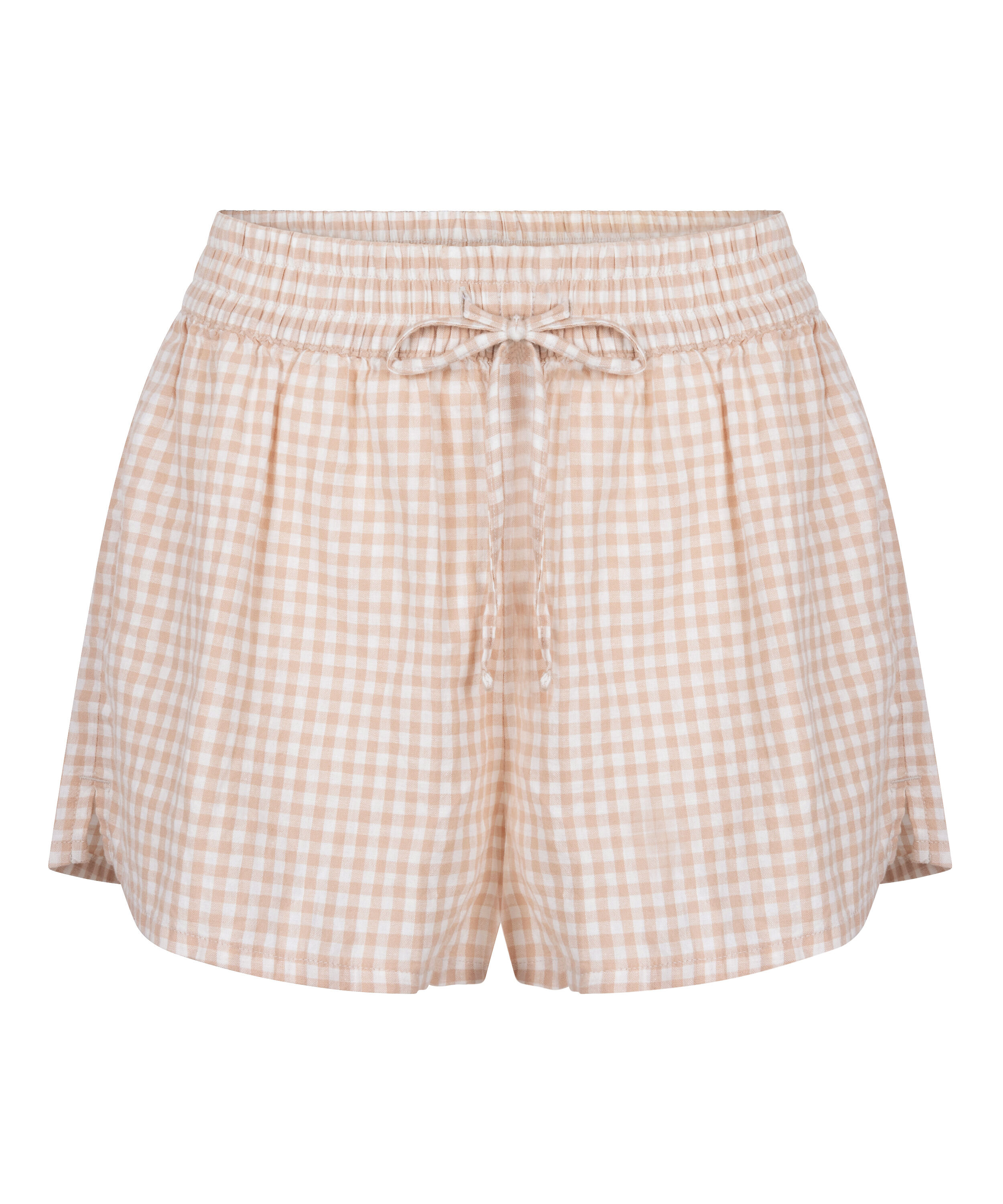 Rutiga linneshorts, Vit