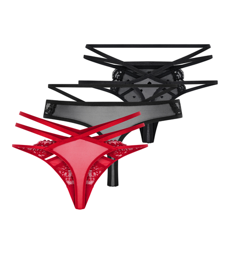 3-pack stringtrosor, Röd