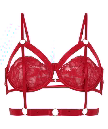 Icke-vadderad bygelbehå Jacky, Röd